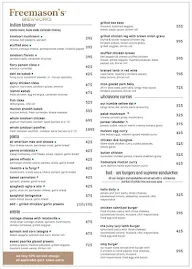 Freemason's Brewworks menu 8