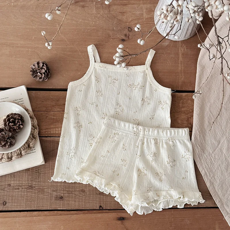 Floral Thin Summer Overall Dress Set Lightweight Clothing Perfect for Hot Days Breathable and Comfortable Enjoy Summer i