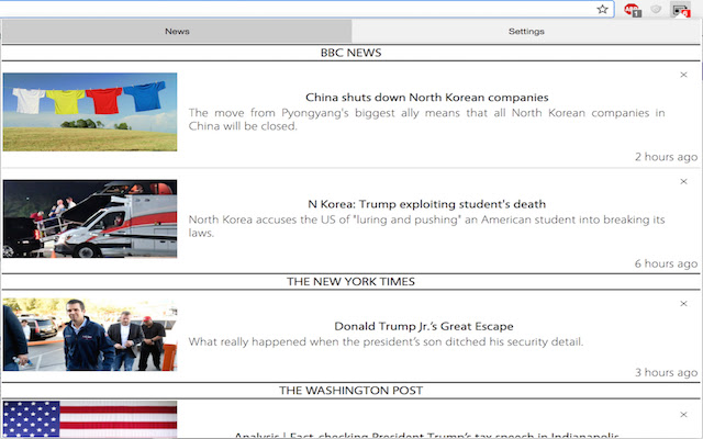 News Tracker chrome extension