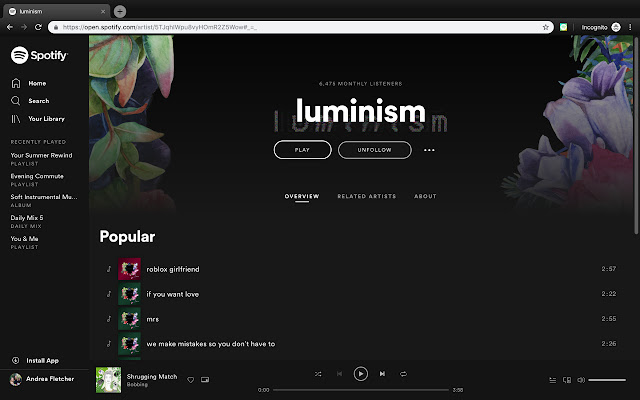 Water for Spotify chrome extension