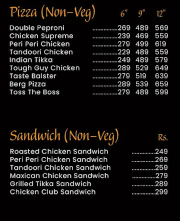 The Pizza Monger menu 