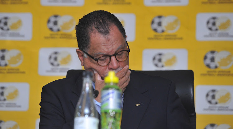 SA Football Association President Danny Jordaan briefs the media at Safa House in Johannesburg.