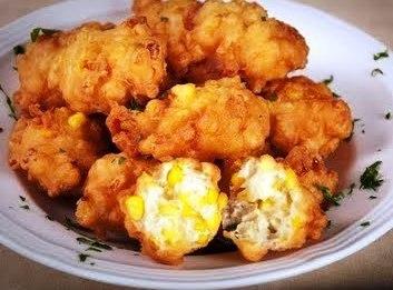 Corn Fritters - any ingredient can be added to the batter to make sweet or savory fritters and patties.