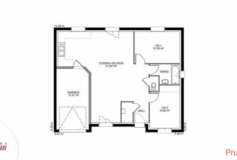  Vente Terrain + Maison - Terrain : 635m² - Maison : 87m² à Celle-Lévescault (86600) 