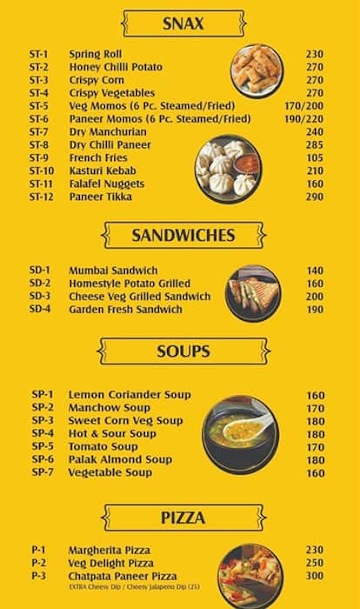 Yellow Mustard menu 