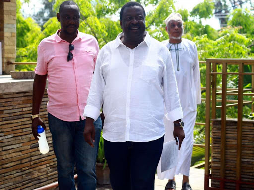 ANC leader Musalia Mudavadi arrives for a press conference at Mikaye Restaurant in Nyali, Mombasa, December 31, 2018. / JOHN CHESOLI