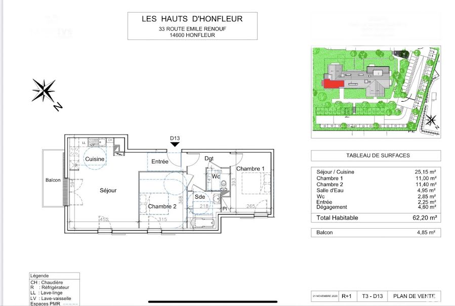 Vente appartement 3 pièces 62 m² à Honfleur (14600), 299 000 €