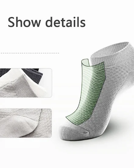 5Pairs/Lot Men's Bamboo Fiber Socks Business Short Breath... - 1