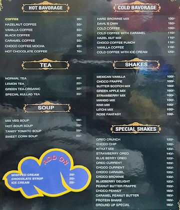 Ground Up Cafe & Restaurant menu 