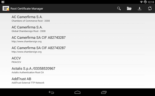 Root Certificate Manager ROOT