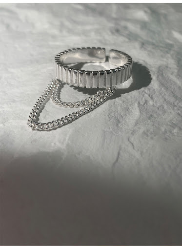Title 7, 925 Sterling Silver Gear Chain Ring Womens Fas...