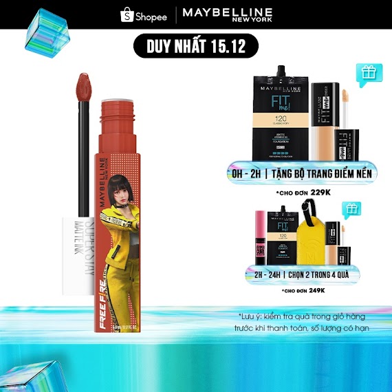 Son Kem Lì 16H Lâu Trôi Maybelline New York Super Stay Matte Ink Free Fire Edition Lipstick 5Ml