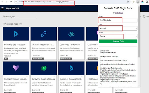 D365 Plugin Code Generator