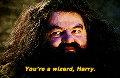 Hagrid from the Harry Potter movies says, You're a Wizard, Harry. 