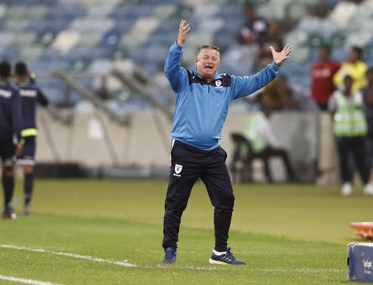 Gavin Hunt of Bidvest Wits during the Absa Premiership match between Bidvest Wits and Mamelodi Sundowns at Moses Mabhida Stadium on December 17, 2019 in Durban, South Africa.