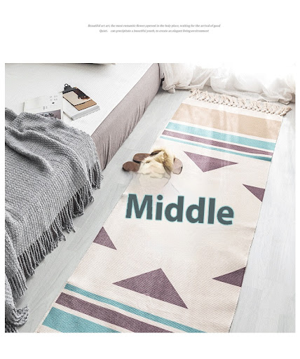 Title 2, Imitation Cotton and Linen Tassel Woven Floor M...