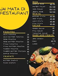 Jai Mata Di Restaurant menu 2