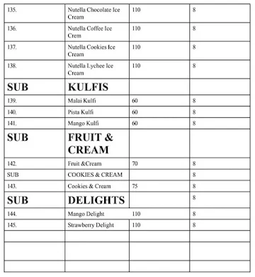 Coruscoa menu 