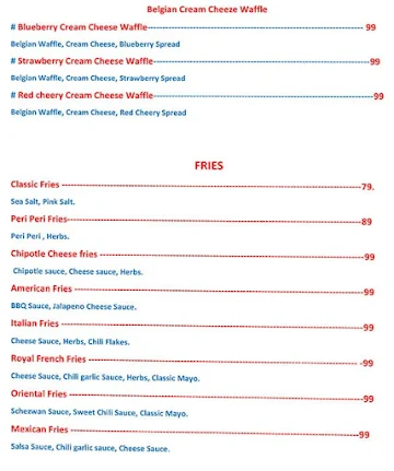 Yo Waffles N Fries menu 