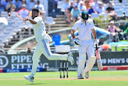 Mohammed Siraj of India celebrates the wicket of David Bedingham of South Africa on day one of the second Test at Newlands on Wednesday.