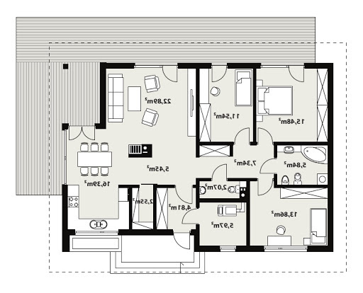 Endo drewniany - Rzut parteru