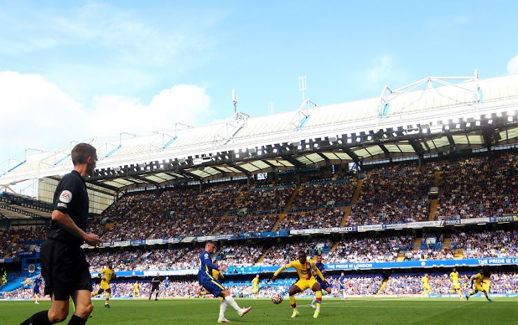 A general view of the match during the Premier League match between Chelsea and Crystal Palace at Stamford Bridge on August 14, 2021 in London, England.