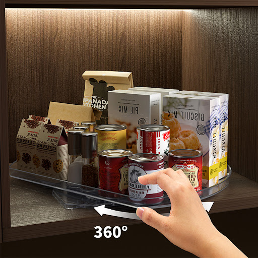 Title 3, Refrigerator Rotating Dining Tray for Home Stor...