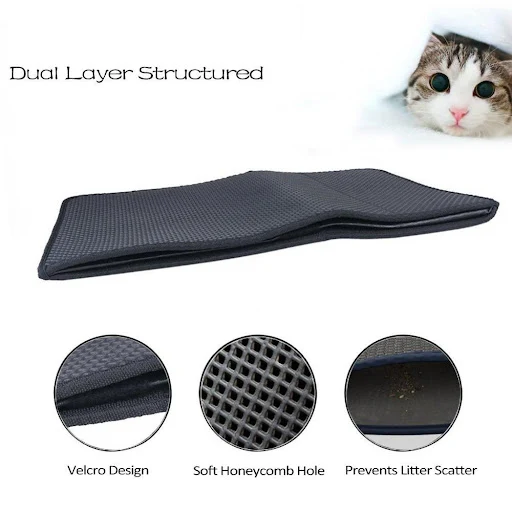 Cat Litter Trapper Mat Folding Waterproof Honeycomb Sifting Pad Protect Floor and Carpet Eco-friendly Light Weight EVA F