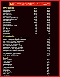 Keshwani's New Take Away menu 2