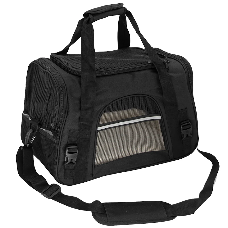 Tragbare, atmungsaktive Auto-Haustier-Tasche, faltbar. Perfekt für Reisen mit Hund oder Katze. Bequem und sicher unterwegs.