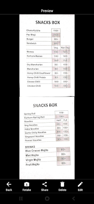 Snacks Box menu 1