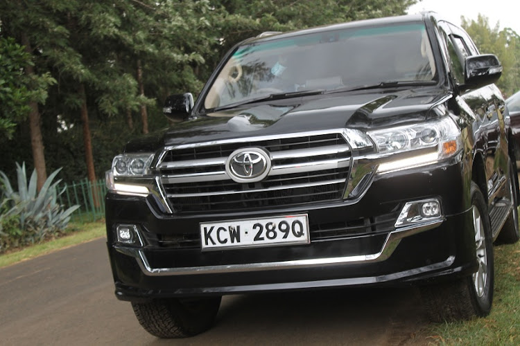 Toyota Land Cruiser that was seized from former Sports CS Rashid Echesa's home in Nairobi on Monday, March 2, 2020.