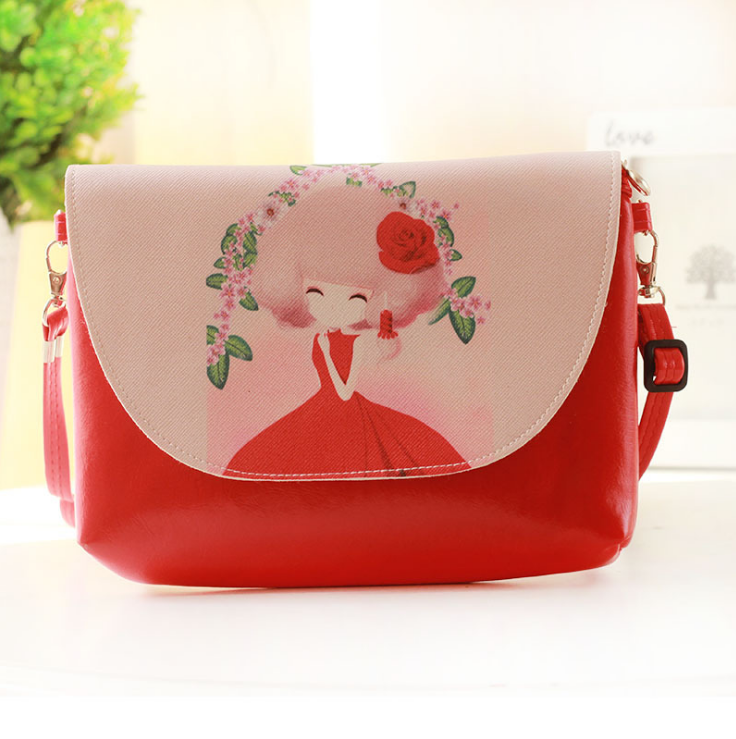 Sac à main pour fille princesse mignon en cuir PU, carré, à rabat, petit sac à dos une épaule, idéal pour enfants.