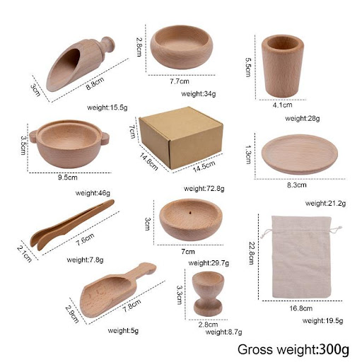 Title 3, Wooden Colored Oak Clip Bowl Cup Classifier Set...