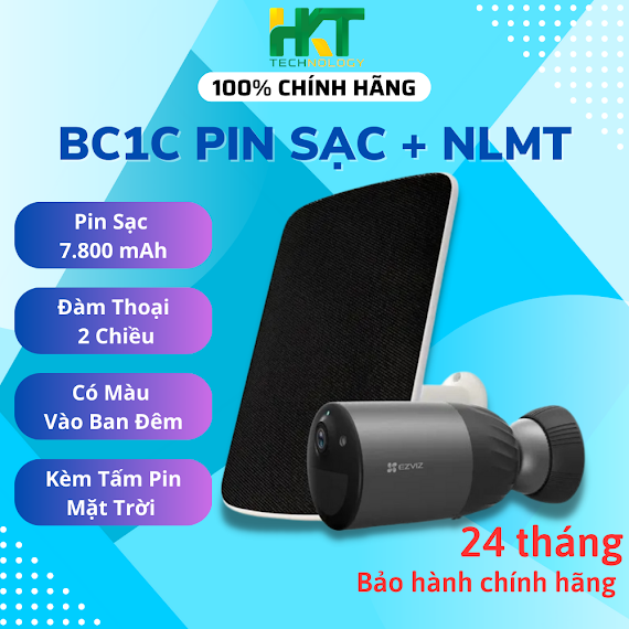 Camera Wifi Ezviz Không Dây Ngoài Trời Dùng Pin Sạc Bc1C + Tấm Pin Mặt Trời - Hàng Chính Hãng