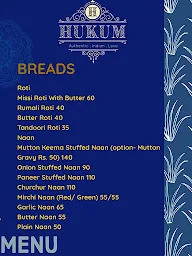 Hukum - Authentic Indian Love menu 5