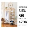 Kệ Gỗ Treo Quần Áo 2 Buồng - Tủ Treo Quần Áo Gỗ Thông Nhập Khẩu Mỹ Big Size Xl 1M5 Treo Được Đồ Dài - Bh 1 Năm 1 Đổi 1