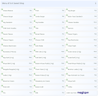 S.K Sweet Shop menu 1