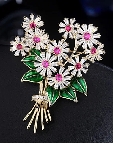 Broche fleur dégoulinante, une touc - 0