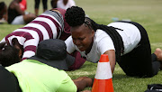 A potential recruit takes part in a fitness test at  Modderbee Correctional Services, Benoni. 