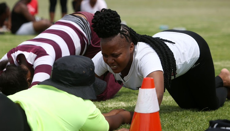 A potential recruit takes part in a fitness test at Modderbee Correctional Services, Benoni.