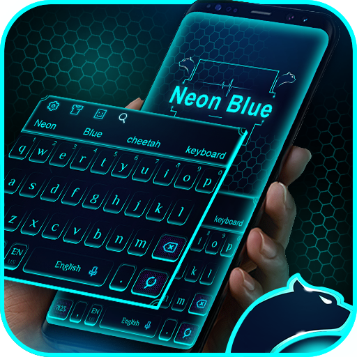 Neon Blue Cheetah Keyboard Theme Aplikasi Di Google Play