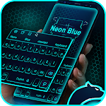 Cover Image of Télécharger Neon Blue Cheetah Keyboard Theme 10001003 APK