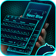 Neon Blue Cheetah Keyboard Theme  Icon