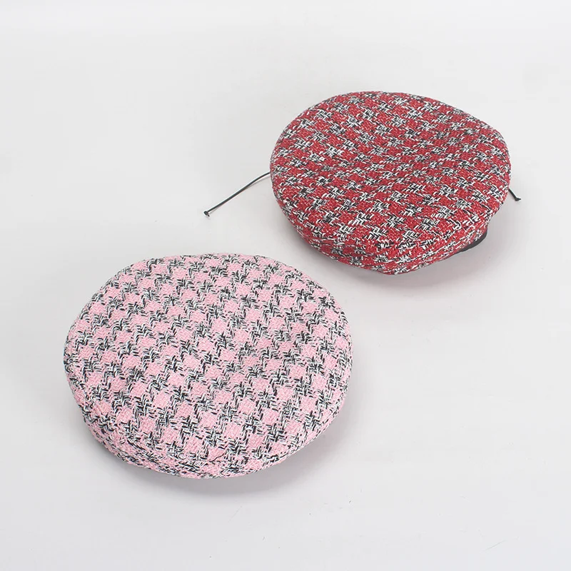 Title 1, Kleine geur tweed baret met verstelbare leren r...
