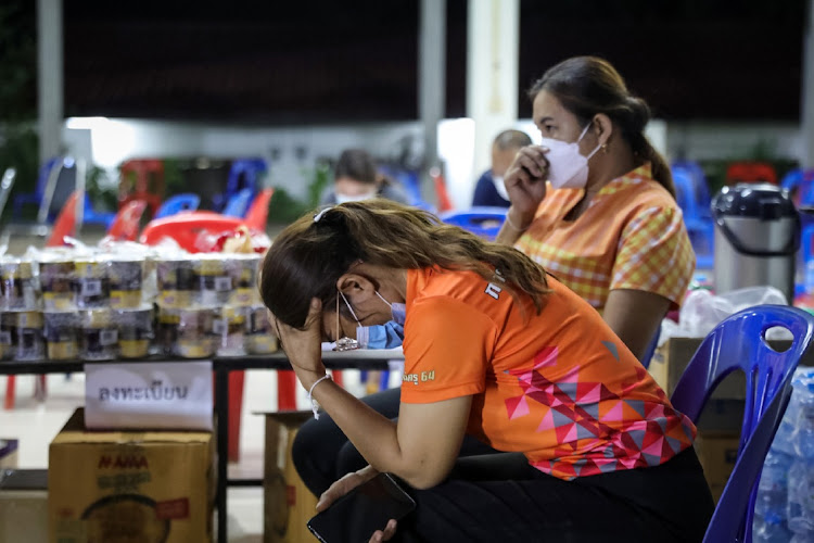 Women react outside a child care centre in Thailand after a mass shooting, on October 6 2022. Picture: GETTY IMAGES/LAUREN DECICCA