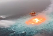 A massive inferno in the Gulf of Mexico, described as an ‘eye of fire’, has been extinguished. It began after an underwater gas pipeline leak on Friday that sent flames up to the surface. No injuries were reported.
