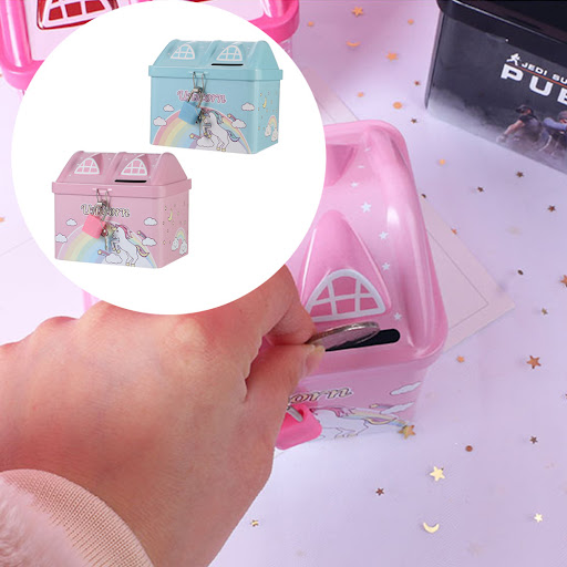 Title 5, Iron Belt Lock Piggy Bank for Boys and Girls, S...