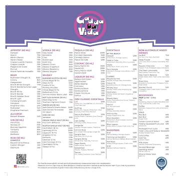 Gadda Da Vida menu 