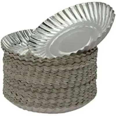 Silver Paper Plate 5 No - 20 plate